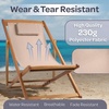 image:imageBeach Lounge Chair  Adjustable Height Reclining Sling Chair  Portable Wood Folding Chairs  Folding Lounge Chairs for Outside Patio Balcony or Camping  Outdoor Furniture by Lavish Home BlueBeige