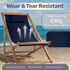 image:imageBeach Lounge Chair  Adjustable Height Reclining Sling Chair  Portable Wood Folding Chairs  Folding Lounge Chairs for Outside Patio Balcony or Camping  Outdoor Furniture by Lavish Home BlueBlue