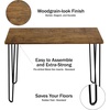 image:imageDesk with Hairpin Legs  Modern Industrial Style Home Decor  WoodgrainLook and Steel Accent Home Office Furniture by Lavish Home GrayBrown