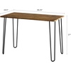 image:imageDesk with Hairpin Legs  Modern Industrial Style Home Decor  WoodgrainLook and Steel Accent Home Office Furniture by Lavish Home GrayBrown