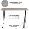 image:imageDesk with Hairpin Legs  Modern Industrial Style Home Decor  WoodgrainLook and Steel Accent Home Office Furniture by Lavish Home GrayGrey