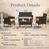 image:imageLavish Home 4Piece Patio Furniture Set  Rattan Outdoor Couch 2 Patio Chairs and Table Combo  Cushioned Deck Pool or Porch Furniture Brown