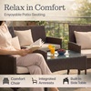 image:imageLavish Home 4Piece Patio Furniture Set  Rattan Outdoor Couch 2 Patio Chairs and Table Combo  Cushioned Deck Pool or Porch Furniture Brown