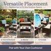 image:imageLavish Home 4Piece Patio Furniture Set  Rattan Outdoor Couch 2 Patio Chairs and Table Combo  Cushioned Deck Pool or Porch Furniture Brown