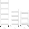 image:imageLavish Home 4Tiered Narrow Rolling Storage Shelves  Mobile Space Saving Utility Organizer Cart for Kitchen Bathroom Laundry Garage or Office