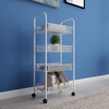 image:imageLavish Home 4Tiered Narrow Rolling Storage Shelves  Mobile Space Saving Utility Organizer Cart for Kitchen Bathroom Laundry Garage or Office