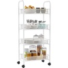 image:imageLavish Home 4Tiered Narrow Rolling Storage Shelves  Mobile Space Saving Utility Organizer Cart for Kitchen Bathroom Laundry Garage or Office