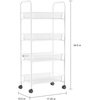 image:imageLavish Home 4Tiered Narrow Rolling Storage Shelves  Mobile Space Saving Utility Organizer Cart for Kitchen Bathroom Laundry Garage or Office