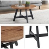 image:imageLavish Home Coffee Table  Industrial Modern Round Table with Wood Top and Metal Base  Furniture for Living Room Apartment or Dorm Room Walnut
