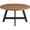 image:imageLavish Home Coffee Table  Industrial Modern Round Table with Wood Top and Metal Base  Furniture for Living Room Apartment or Dorm Room Walnut