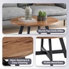 image:imageLavish Home Coffee Table  Industrial Modern Round Table with Wood Top and Metal Base  Furniture for Living Room Apartment or Dorm Room Walnut