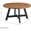 image:imageLavish Home Coffee Table  Industrial Modern Round Table with Wood Top and Metal Base  Furniture for Living Room Apartment or Dorm Room Walnut
