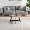 image:imageLavish Home Coffee Table  Industrial Modern Round Table with Wood Top and Metal Base  Furniture for Living Room Apartment or Dorm Room Walnut