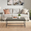 image:imageLavish Home Coffee Table  Industrial Modern Table with Wood Top and Metal Base  Furniture for Living Room Apartment or Dorm Room Gray
