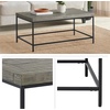 image:imageLavish Home Coffee Table  Industrial Modern Table with Wood Top and Metal Base  Furniture for Living Room Apartment or Dorm Room Gray