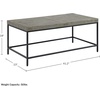 image:imageLavish Home Coffee Table  Industrial Modern Table with Wood Top and Metal Base  Furniture for Living Room Apartment or Dorm Room Gray