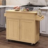 image:imageLavish Home Mobile Kitchen Island with Spice Rack and Storage Cabinet OakOak