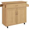 image:imageLavish Home Mobile Kitchen Island with Spice Rack and Storage Cabinet OakOak