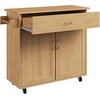 image:imageLavish Home Mobile Kitchen Island with Spice Rack and Storage Cabinet OakOak