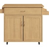 image:imageLavish Home Mobile Kitchen Island with Spice Rack and Storage Cabinet OakOak