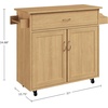 image:imageLavish Home Mobile Kitchen Island with Spice Rack and Storage Cabinet OakOak