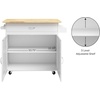 image:imageLavish Home Mobile Kitchen Island with Spice Rack and Storage Cabinet OakWhite