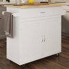 image:imageLavish Home Mobile Kitchen Island with Spice Rack and Storage Cabinet OakWhite