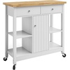 image:imageLavish Home Mobile Kitchen Island with Spice Rack and Storage Cabinet OakWhite