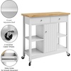 image:imageLavish Home Mobile Kitchen Island with Spice Rack and Storage Cabinet OakWhite