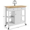 image:imageLavish Home Mobile Kitchen Island with Spice Rack and Storage Cabinet OakWhite