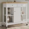 image:imageLavish Home Mobile Kitchen Island with Spice Rack and Storage Cabinet OakWhite