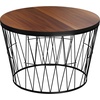 image:imageLavish Home Round Coffee Table with Geometric Metal Base  Small Modern Accent Furniture for Living Room  MidCentury Coffee Table BrownBlack