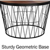 image:imageLavish Home Round Coffee Table with Geometric Metal Base  Small Modern Accent Furniture for Living Room  MidCentury Coffee Table BrownBlack