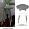 image:imageLavish Home Round End Table Set of 2  17 Inch Small Round Side Table Set with Tray Tops and ColorBlock Spindle Legs  Wooden Mid Century Modern Living Room Furniture WhiteGrey