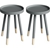 image:imageLavish Home Round End Table Set of 2  17 Inch Small Round Side Table Set with Tray Tops and ColorBlock Spindle Legs  Wooden Mid Century Modern Living Room Furniture WhiteGrey