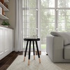 image:imageLavish Home Round End Table Set of 2  17 Inch Small Round Side Table Set with Tray Tops and ColorBlock Spindle Legs  Wooden Mid Century Modern Living Room Furniture WhiteBlack