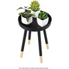 image:imageLavish Home Round End Table Set of 2  17 Inch Small Round Side Table Set with Tray Tops and ColorBlock Spindle Legs  Wooden Mid Century Modern Living Room Furniture WhiteBlack