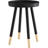 image:imageLavish Home Round End Table Set of 2  17 Inch Small Round Side Table Set with Tray Tops and ColorBlock Spindle Legs  Wooden Mid Century Modern Living Room Furniture WhiteBlack