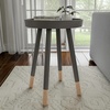 image:imageLavish Home Round End Table Set of 2  17 Inch Small Round Side Table Set with Tray Tops and ColorBlock Spindle Legs  Wooden Mid Century Modern Living Room Furniture WhiteGrey
