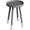 image:imageLavish Home Round End Table Set of 2  17 Inch Small Round Side Table Set with Tray Tops and ColorBlock Spindle Legs  Wooden Mid Century Modern Living Room Furniture WhiteGrey