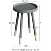image:imageLavish Home Round End Table Set of 2  17 Inch Small Round Side Table Set with Tray Tops and ColorBlock Spindle Legs  Wooden Mid Century Modern Living Room Furniture WhiteGrey