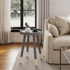 image:imageLavish Home Round End Table Set of 2  17 Inch Small Round Side Table Set with Tray Tops and ColorBlock Spindle Legs  Wooden Mid Century Modern Living Room Furniture WhiteGrey