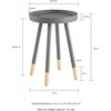 image:imageLavish Home Round End Table Set of 2  17 Inch Small Round Side Table Set with Tray Tops and ColorBlock Spindle Legs  Wooden Mid Century Modern Living Room Furniture WhiteGrey