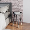 image:imageLavish Home Round End Table Set of 2  17 Inch Small Round Side Table Set with Tray Tops and ColorBlock Spindle Legs  Wooden Mid Century Modern Living Room Furniture WhiteGrey