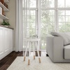 image:imageLavish Home Round End Table Set of 2  17 Inch Small Round Side Table Set with Tray Tops and ColorBlock Spindle Legs  Wooden Mid Century Modern Living Room Furniture WhiteWhite