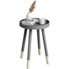 image:imageLavish Home Round End Table Set of 2  17 Inch Small Round Side Table Set with Tray Tops and ColorBlock Spindle Legs  Wooden Mid Century Modern Living Room Furniture WhiteGrey