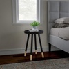 image:imageLavish Home Round End Table Set of 2  17 Inch Small Round Side Table Set with Tray Tops and ColorBlock Spindle Legs  Wooden Mid Century Modern Living Room Furniture WhiteBlack