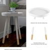 image:imageLavish Home Round End Table Set of 2  17 Inch Small Round Side Table Set with Tray Tops and ColorBlock Spindle Legs  Wooden Mid Century Modern Living Room Furniture WhiteWhite