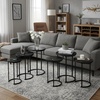 image:imageLavish Home Round Nesting Tables Set of 3 Faux Marble Tabletop WhiteBlack Marble