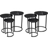 image:imageLavish Home Round Nesting Tables Set of 3 Faux Marble Tabletop WhiteBlack Marble
